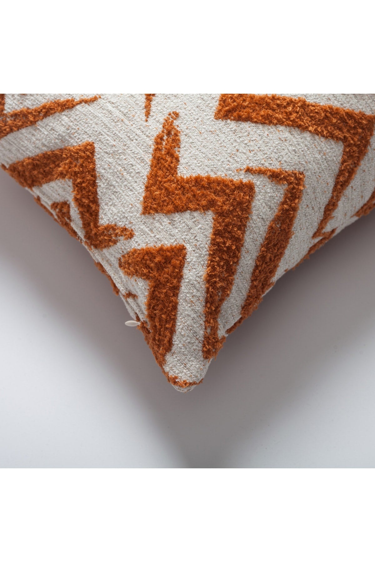 Havana | Orange Geometric Chevron Textured Woven Square 18''x18'' Throw Pillow Cover
