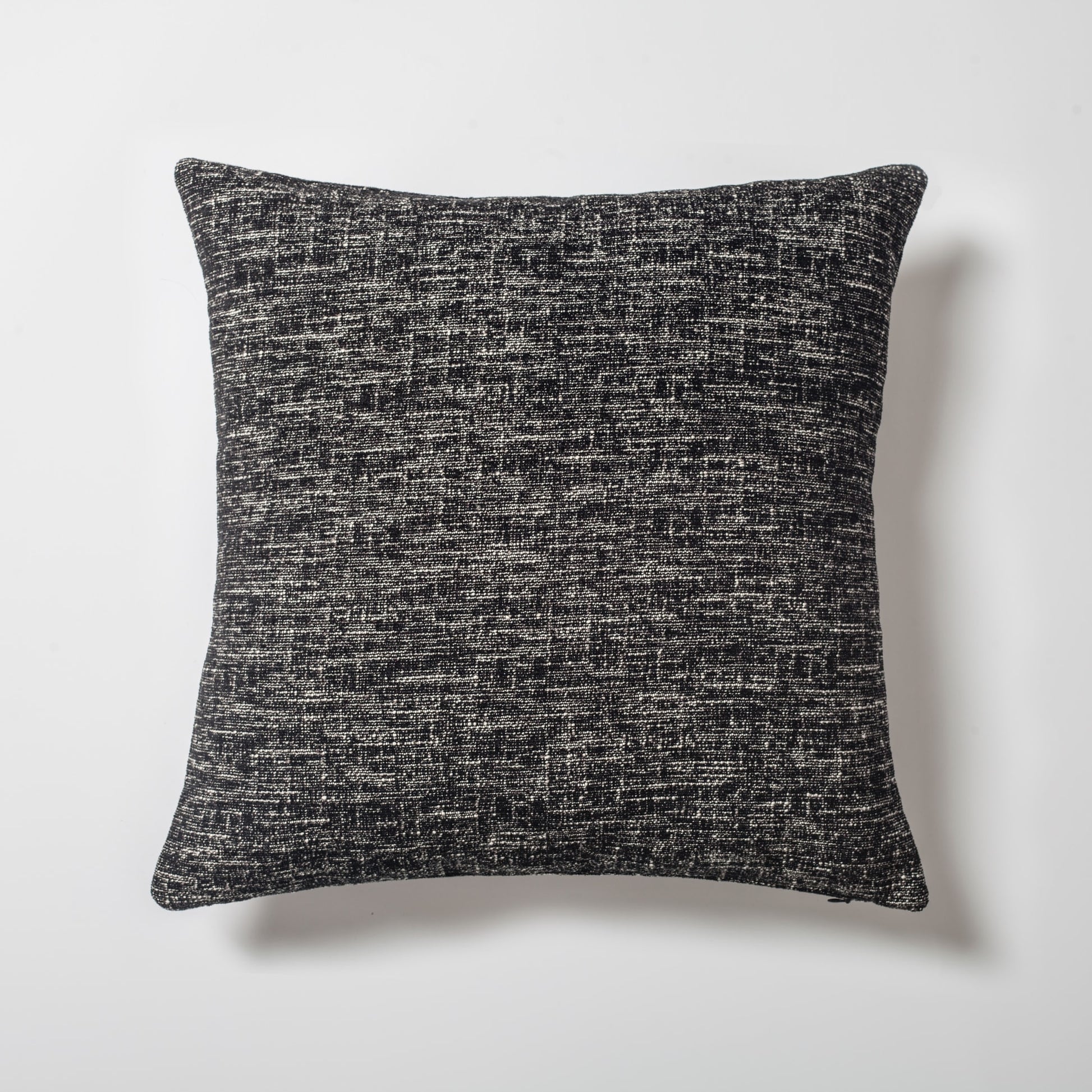 Flap | Black Textured Woven Square 20''x20'' Throw Pillow Cover
