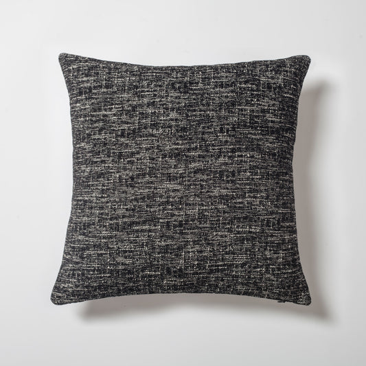 Flap | Black Textured Woven Square 20''x20'' Throw Pillow Cover