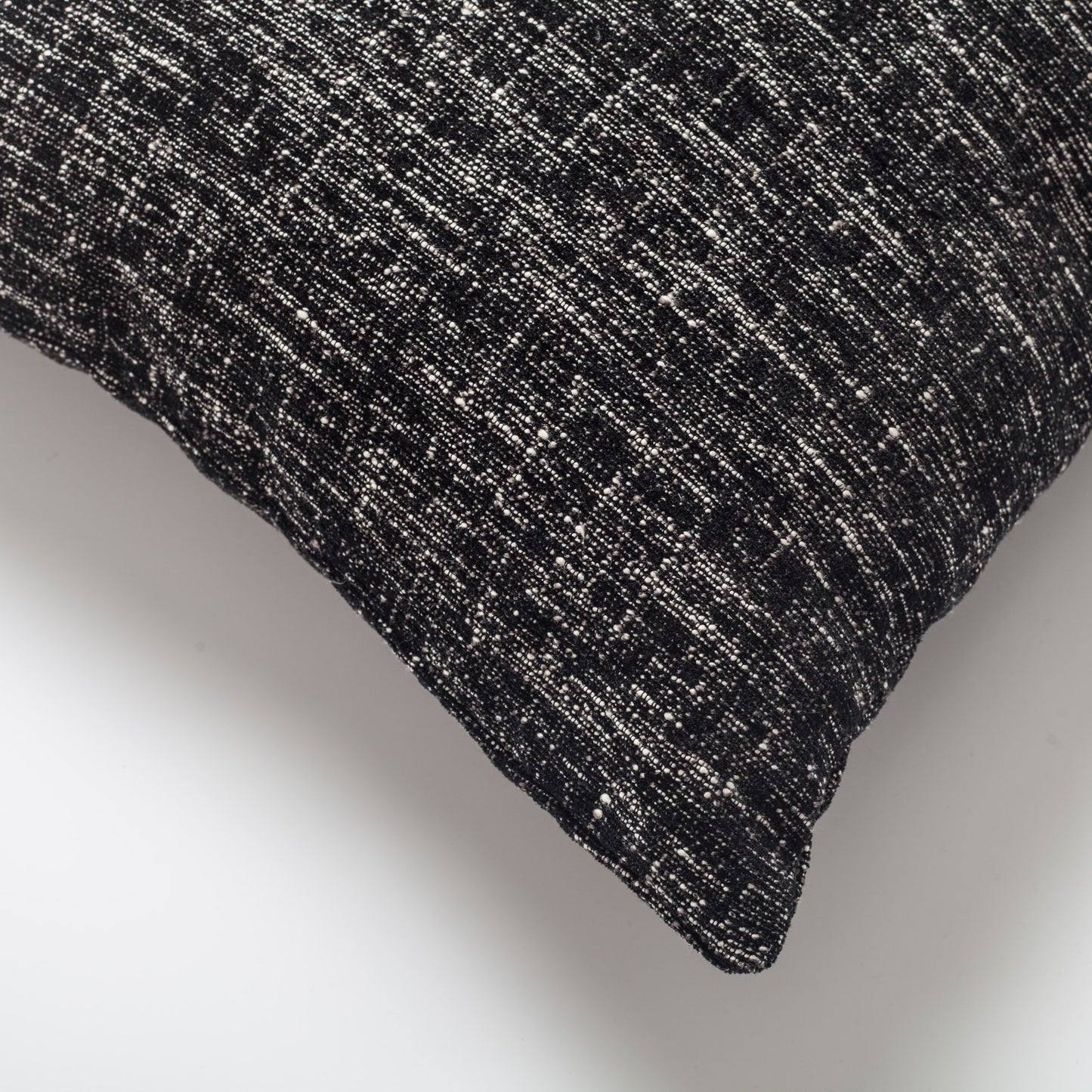 Flap | Black Textured Woven Square 20''x20'' Throw Pillow Cover