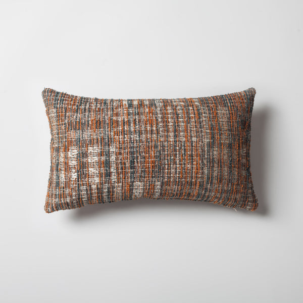Orange heathered woven textured plain throw pillow cover 12"x20"