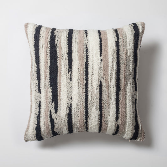 Alpaka | Black Textured Woven Modern Boho Square 18"x18'' Throw Pillow Cover