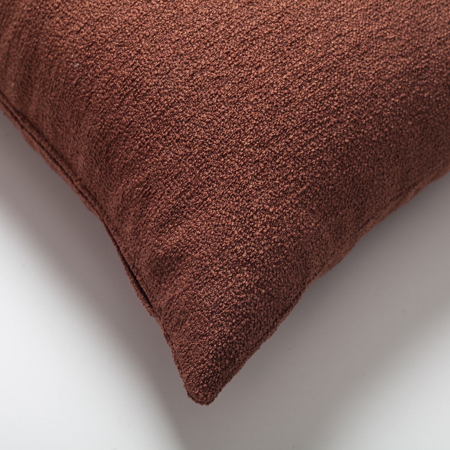 Julia | Brown Boucle Textured Solid Long Lumbar 14"x28" Throw Pillow Cover