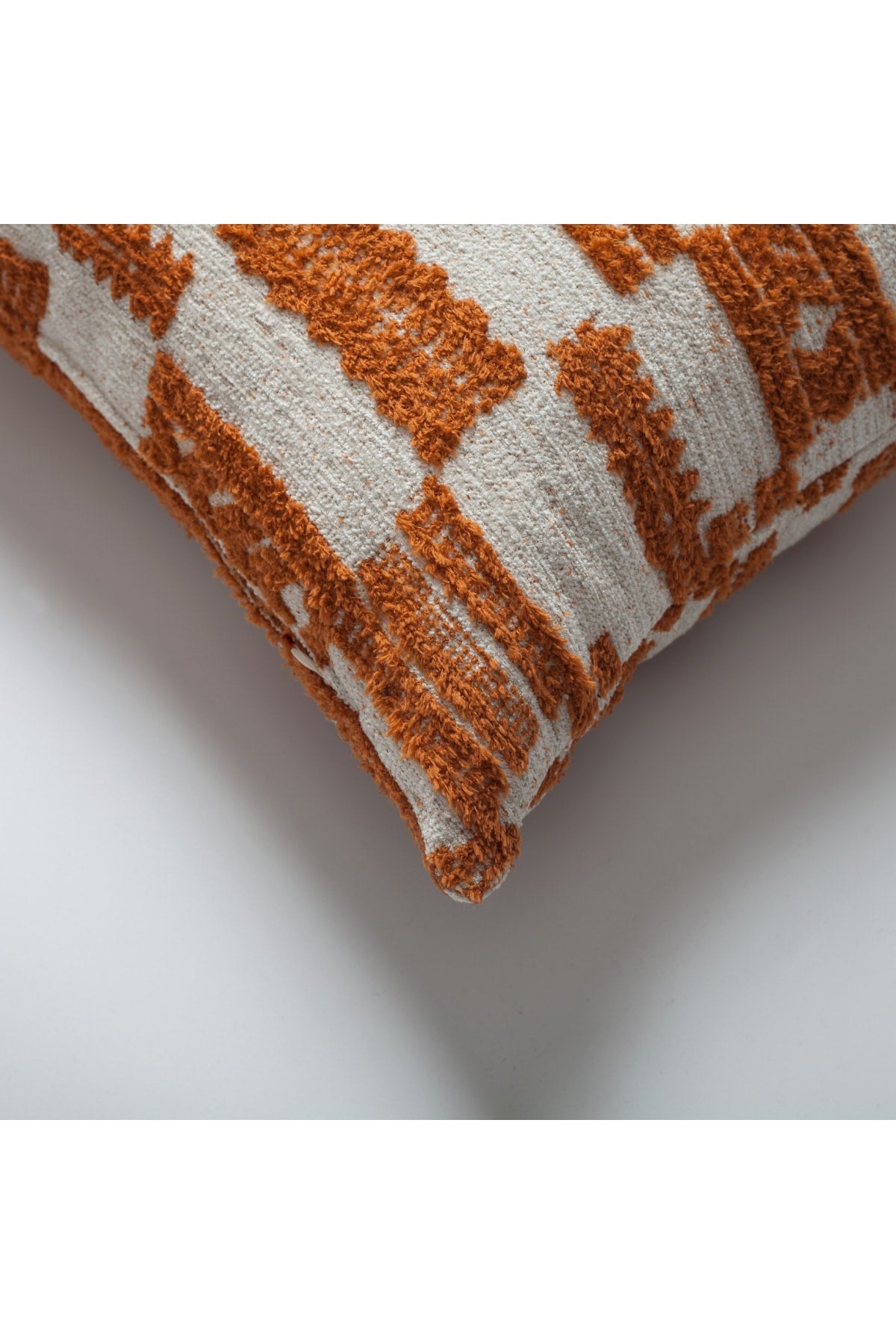 Surya | Burnt Orange Textured Herringbone Stripe Lumbar 12''x20'' Throw Pillow Cover