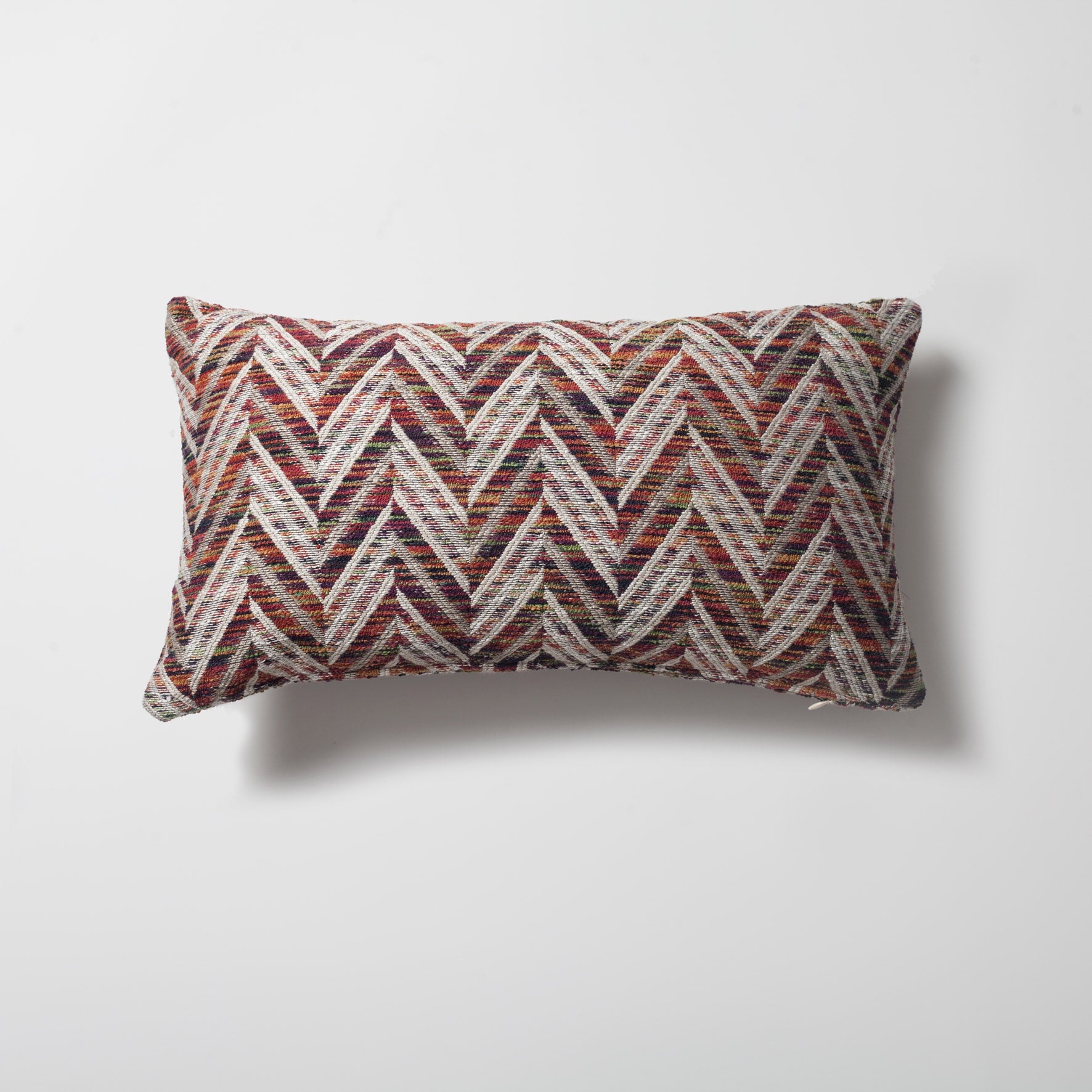 Biblos | Multicolored Herringbone Pattern Textured Lumbar 12"x20'' Throw Pillow Cover