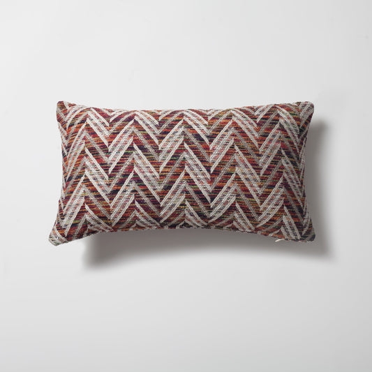 Biblos | Multicolored Herringbone Pattern Textured Lumbar 12"x20'' Throw Pillow Cover