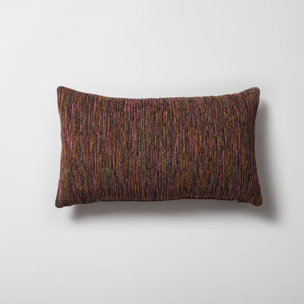 Brown multicolored textured lumbar throw pillow cover 12"x20"