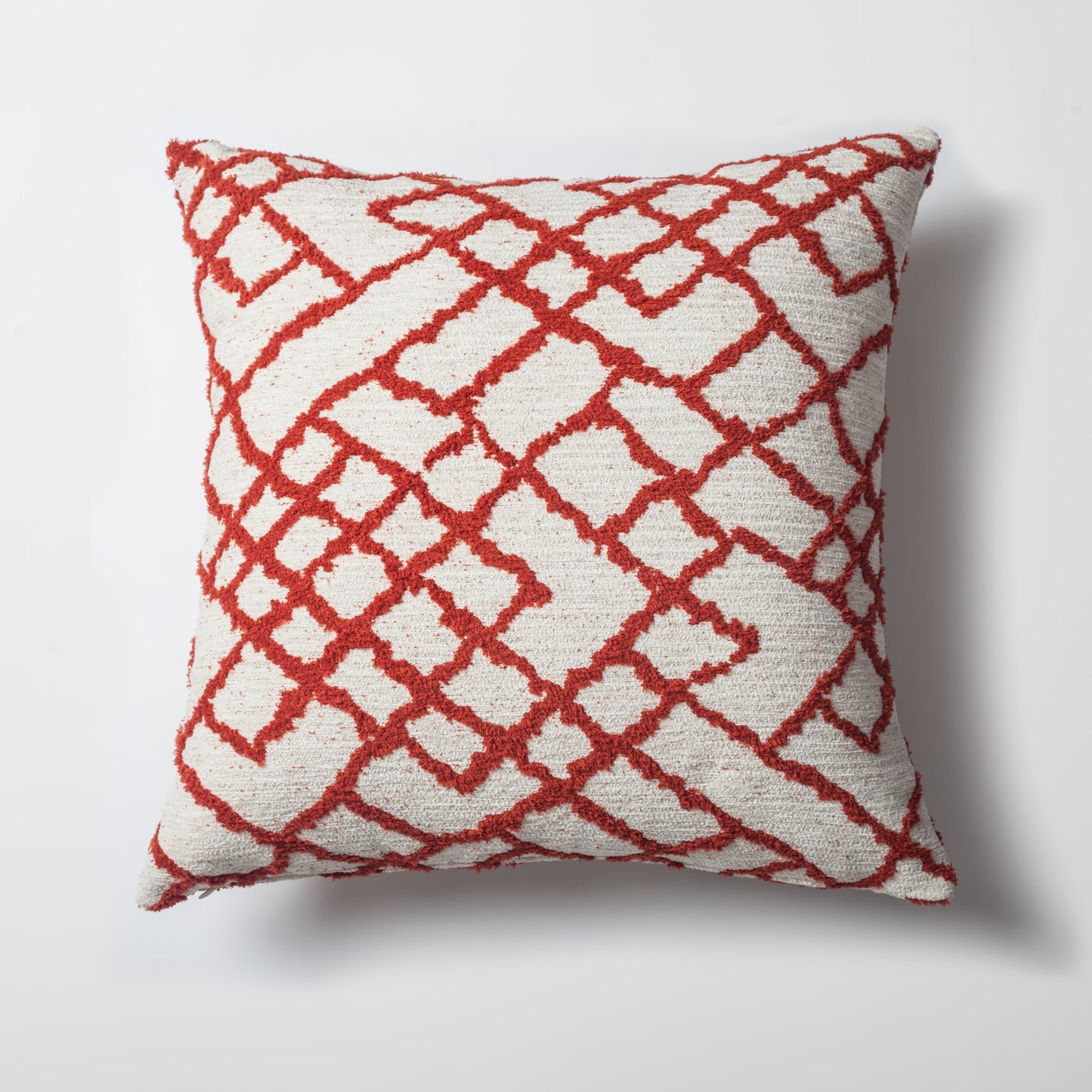 Maya | Red Kilim Patterned Tribal Boho Textured Square 20''x20'' Throw Pillow Cover