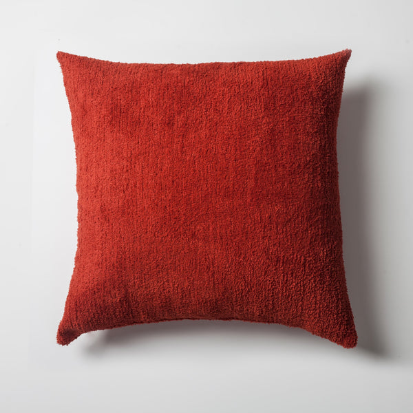 Red plush soft textured square throw pillow cover 20"x20"