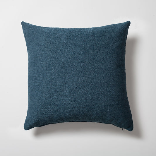 Julia | Teal Blue Boucle Textured Solid Lumbar Square 20''x20'' Throw Pillow Cover