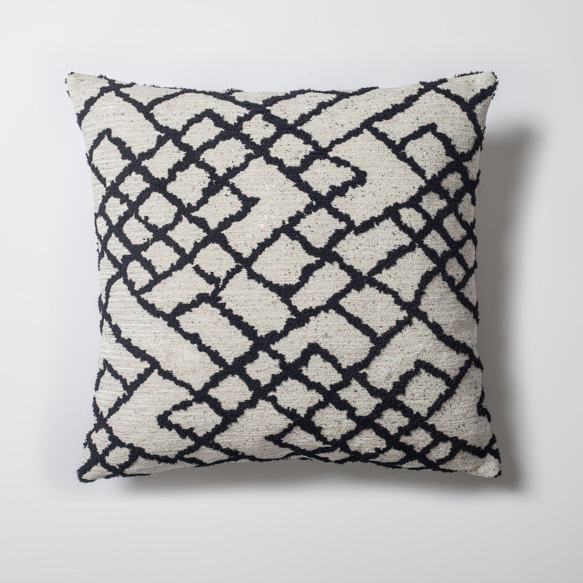 Maya | Black and White Kilim Patterned Tribal Boho Textured Square 20''x20'' Throw Pillow Cover