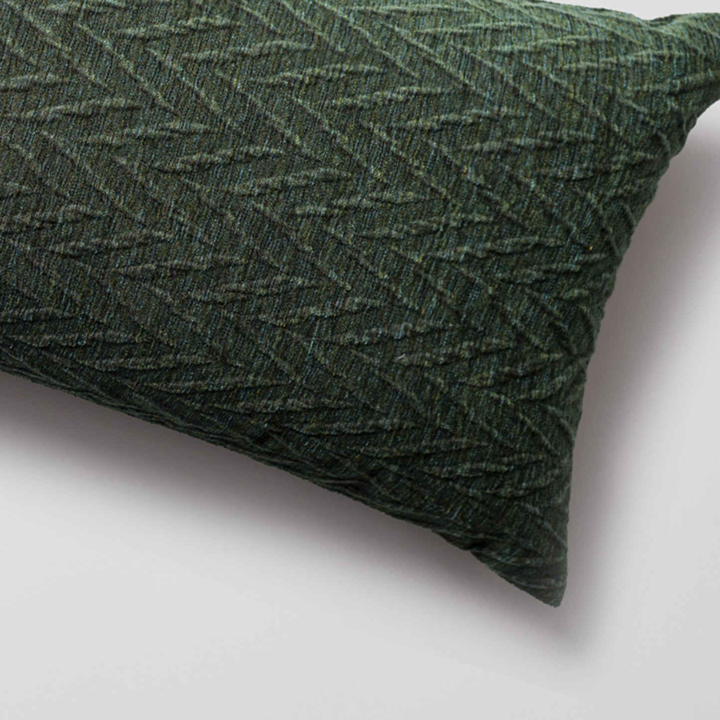 Cello | Green Textured Chevron Long Lumbar 14"x28" Throw Pillow Cover