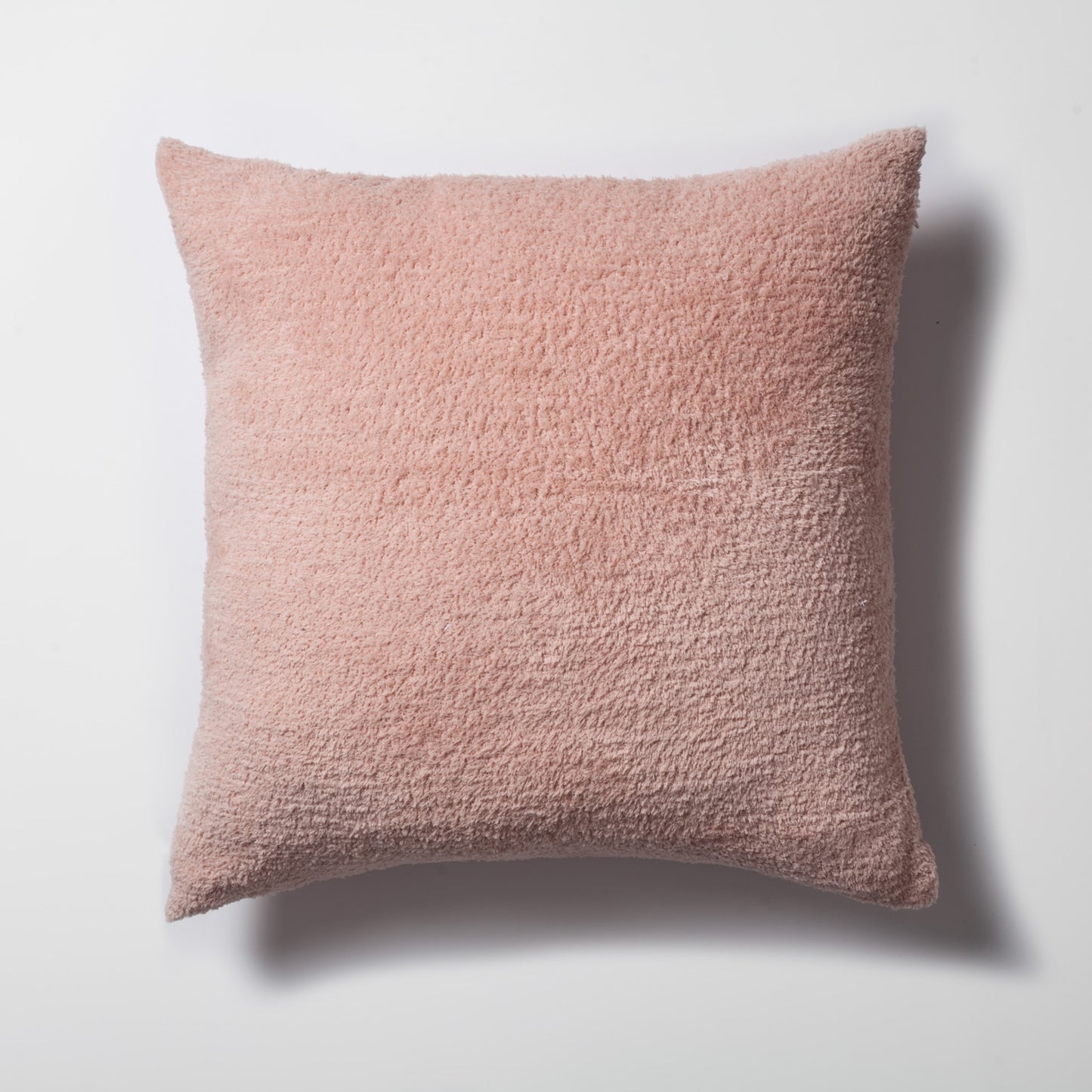 Cozy | Pink Plush Soft Textured Square 20''x20'' Throw Pillow Cover