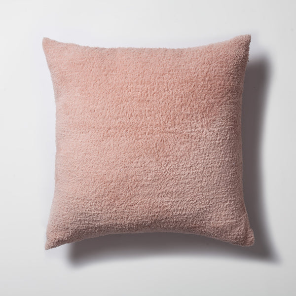 Pink plush soft textured square throw pillow cover 20"x20"