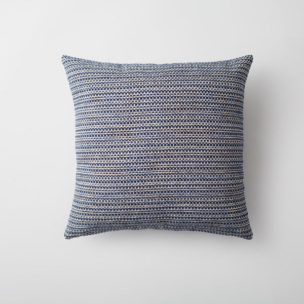 Navy blue textured woven square throw pillow cover 18"x18"