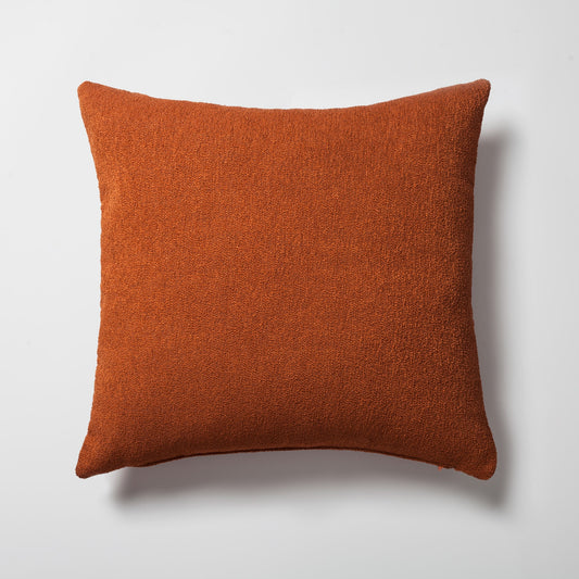 Julia | Burnt Orange Boucle Textured Solid Square 20''x20'' Throw Pillow Cover