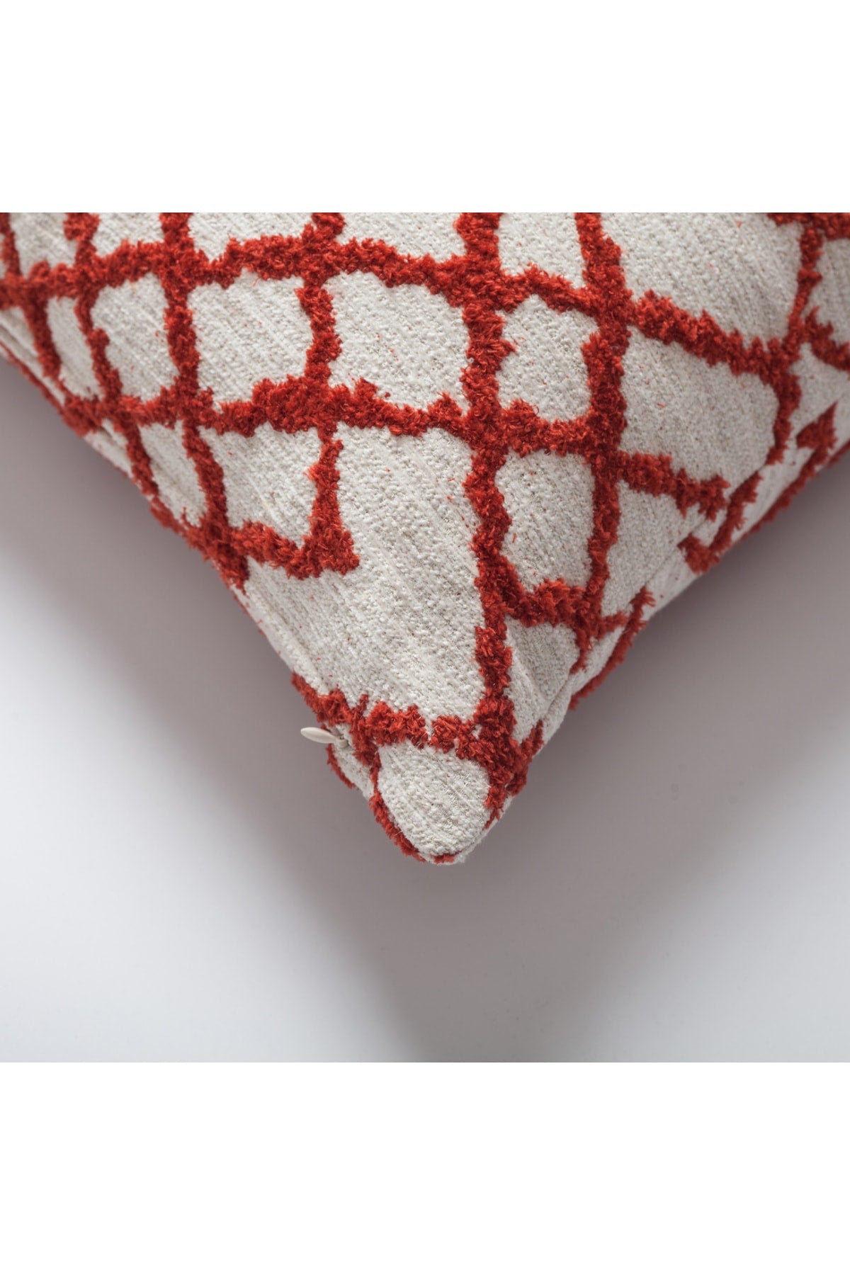 Maya | Red Kilim Patterned Tribal Boho Textured Square 20''x20'' Throw Pillow Cover