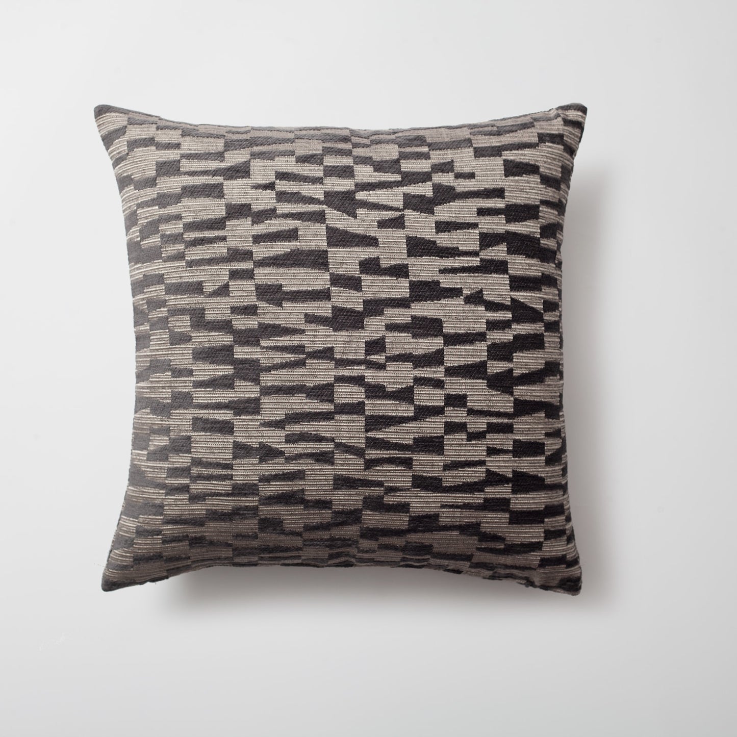 Bistro | Dark Gray Geometric Patterned Velvet Textured Square 18"x18'' Throw Pillow Cover