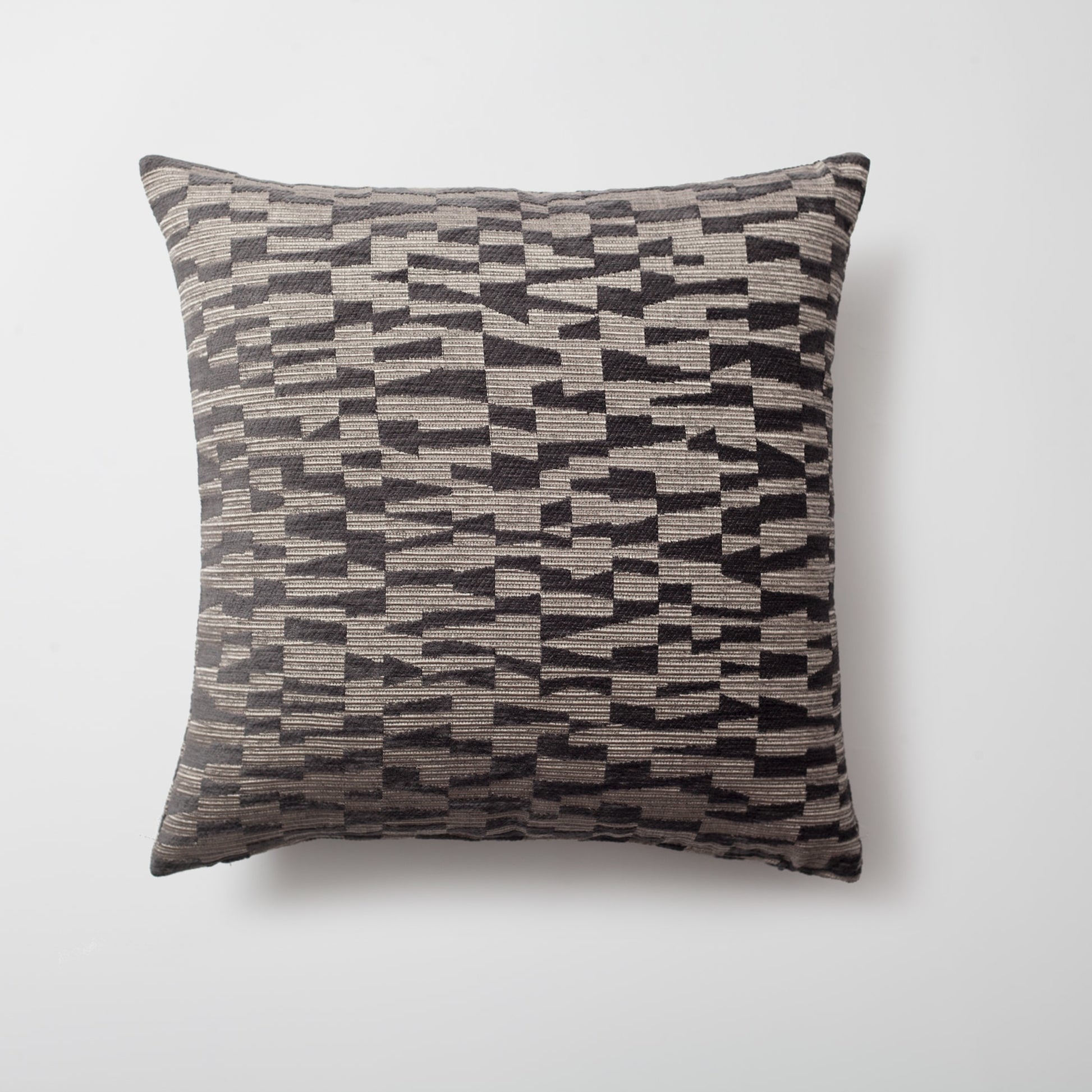 Bistro | Dark Gray Geometric Patterned Velvet Textured Square 18"x18'' Throw Pillow Cover