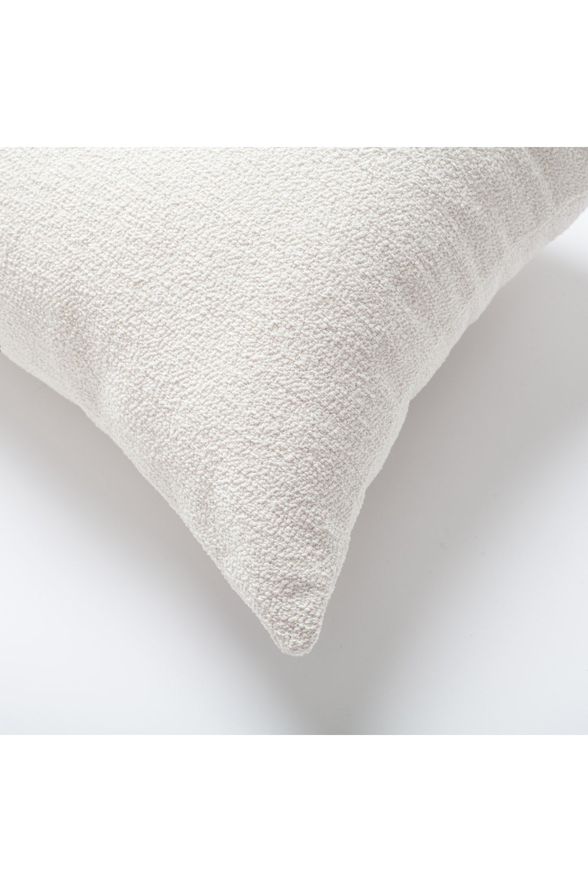 Julia | White Boucle Textured Solid Square 20''x20'' Throw Pillow Cover