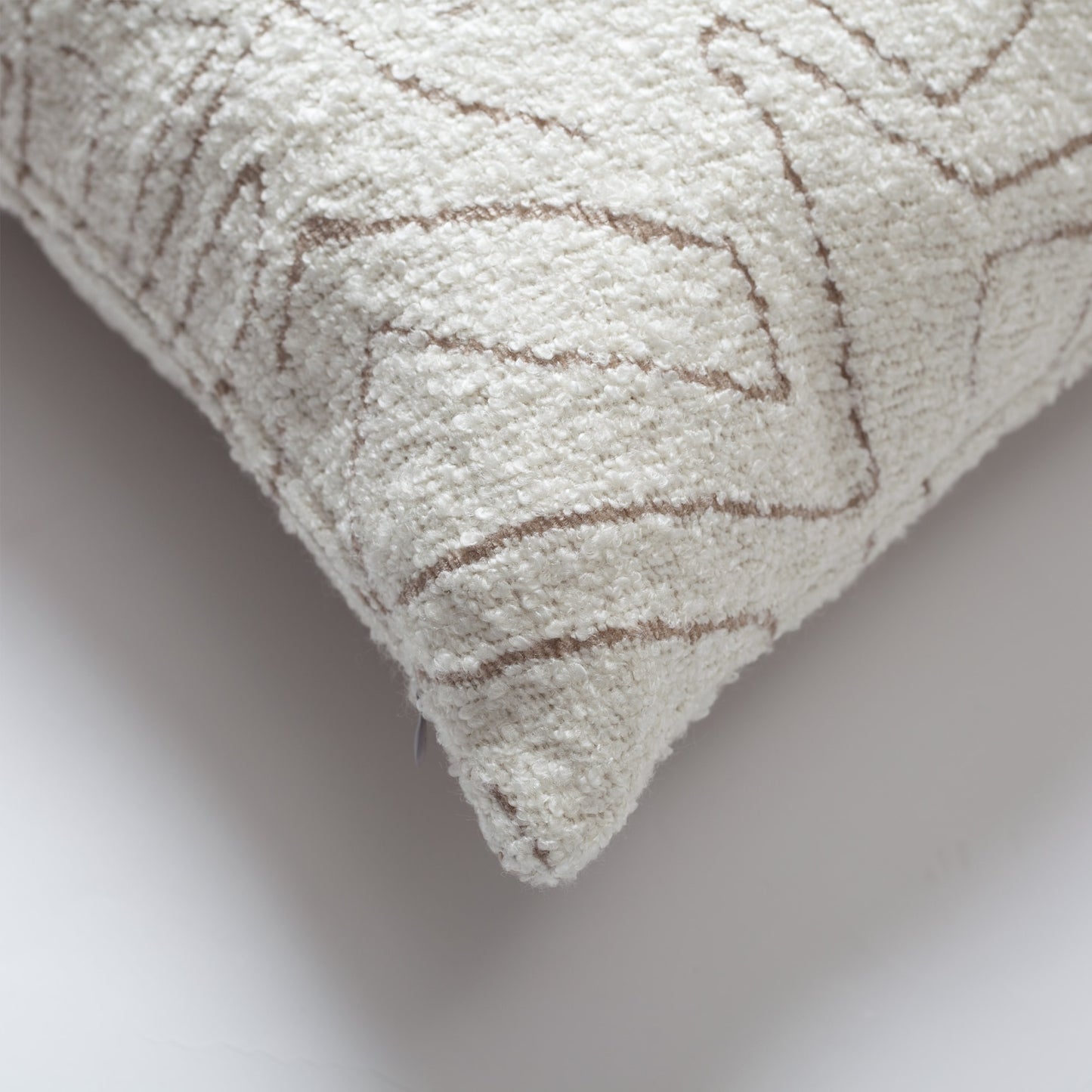 Amorf | Beige Abstract Minimal Design Textured Square 20"x20'' Throw Pillow Cover