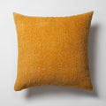 Cozy | Yellow Plush Soft Textured Square 20''x20'' Throw Pillow Cover