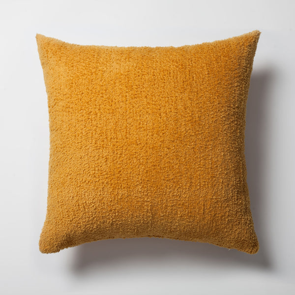 Yellow plush soft textured square throw pillow cover 20"x20"