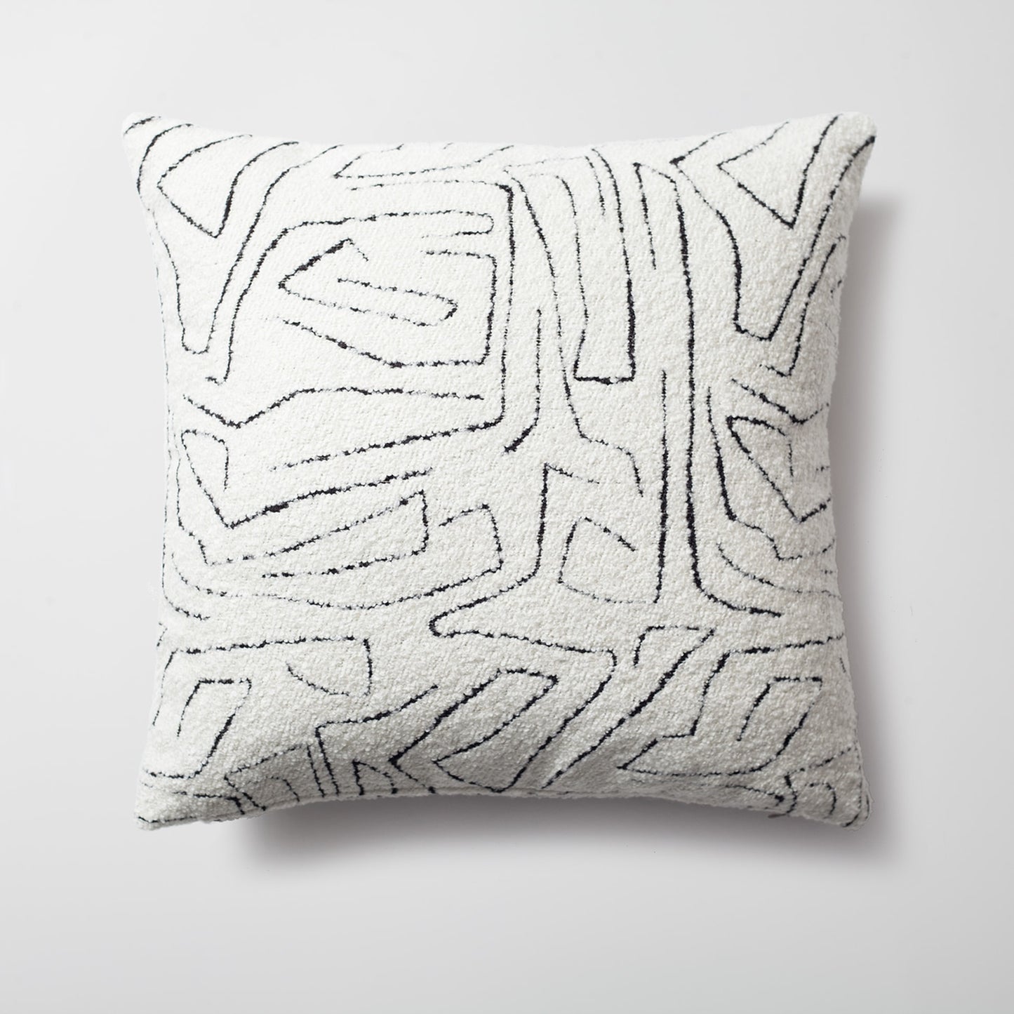 Amorf | White Abstract Minimal Design Textured Square 20"x20'' Throw Pillow Cover