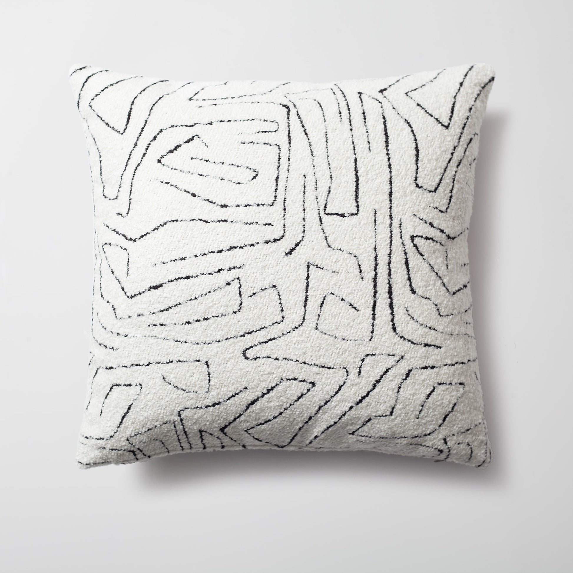 Amorf | White Abstract Minimal Design Textured Square 20"x20'' Throw Pillow Cover