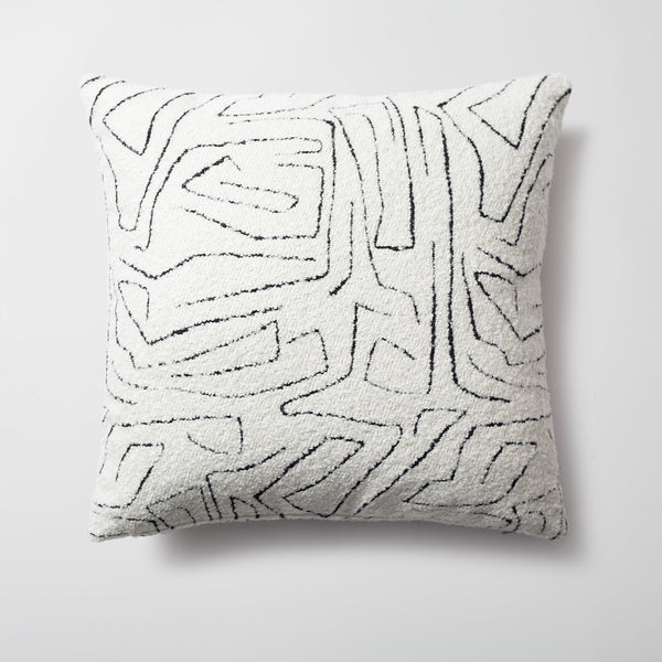 White abstract minimal design textured throw pillow cover 20"x20"