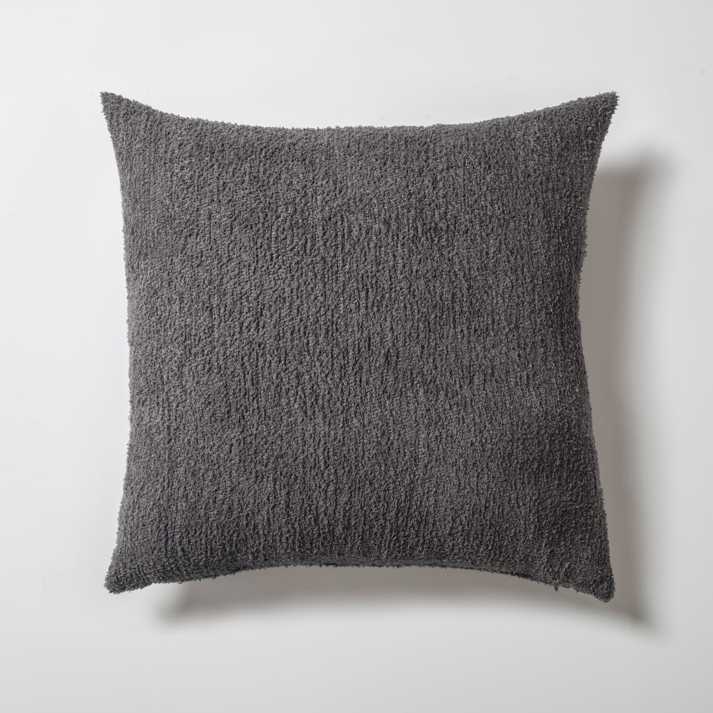 Cozy | Dark Gray Plush Soft Textured Square 20''x20'' Throw Pillow Cover