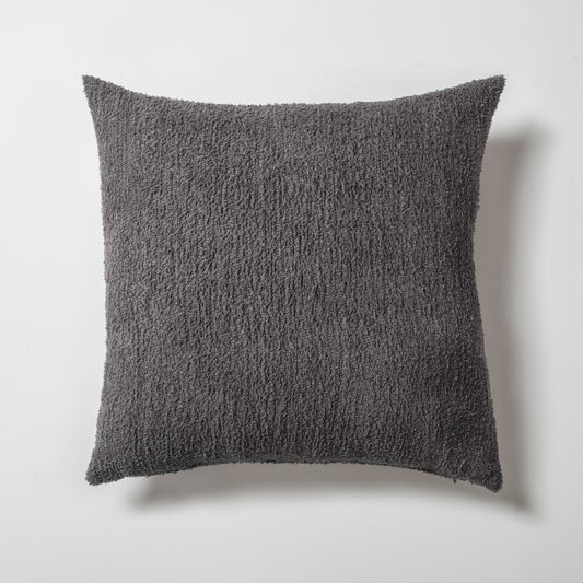 Cozy | Dark Gray Plush Soft Textured Square 20''x20'' Throw Pillow Cover