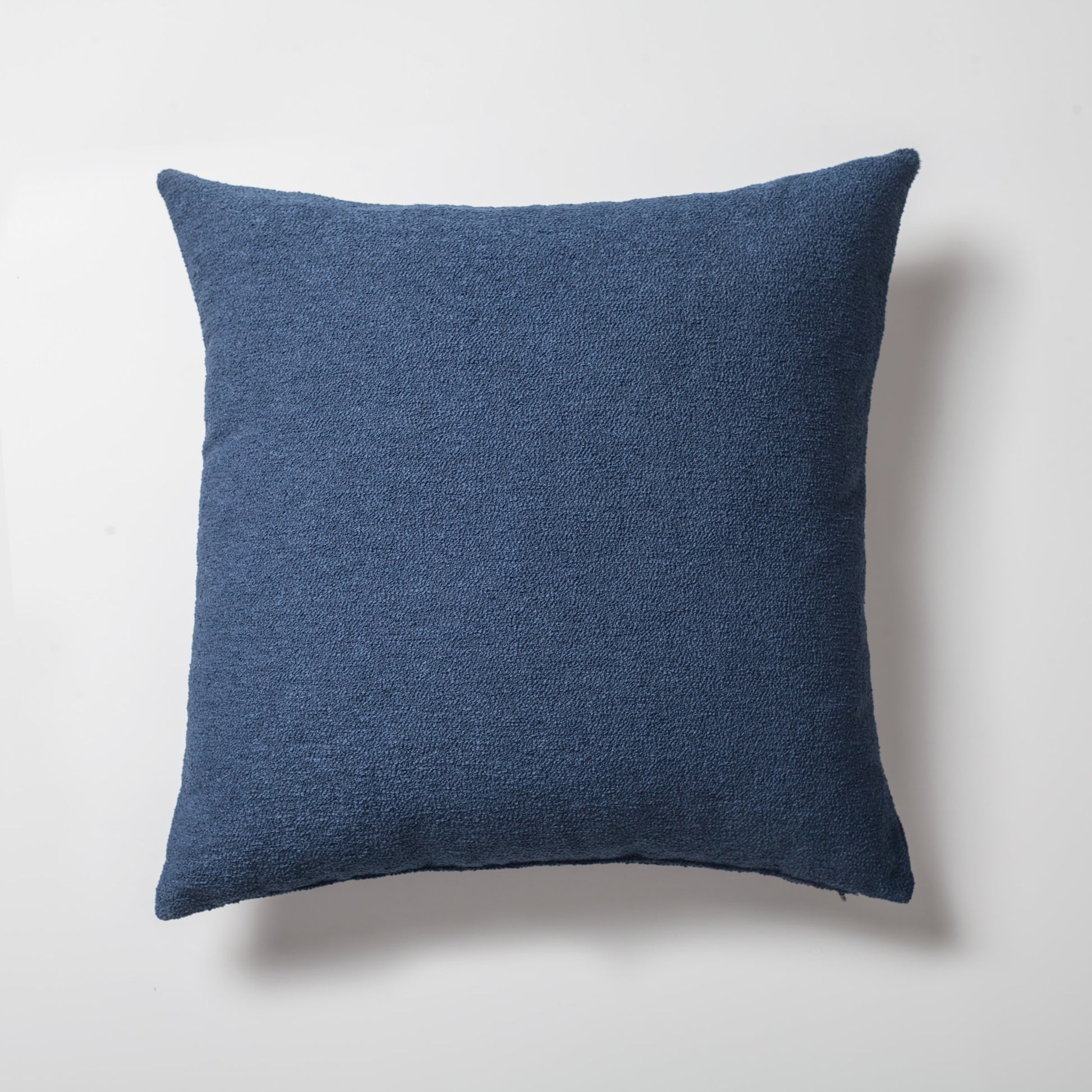 Julia | Blue Boucle Textured Solid Lumbar Square 20''x20'' Throw Pillow Cover