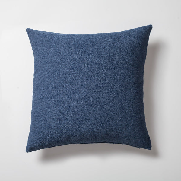 Blue boucle textured solid lumbar throw pillow cover 20"x20"