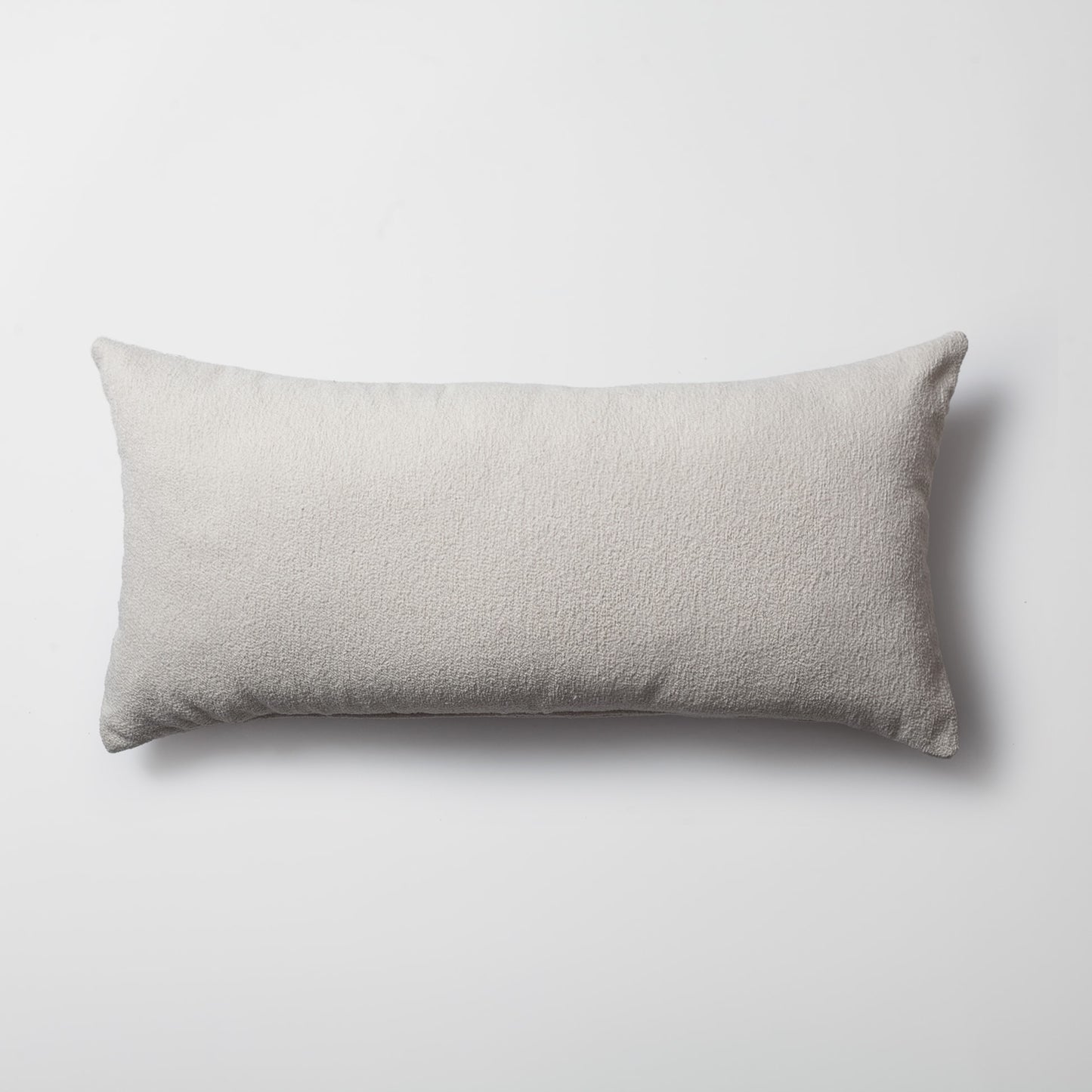 Julia | White Boucle Textured Solid Long Lumbar 14"x28" Throw Pillow Cover