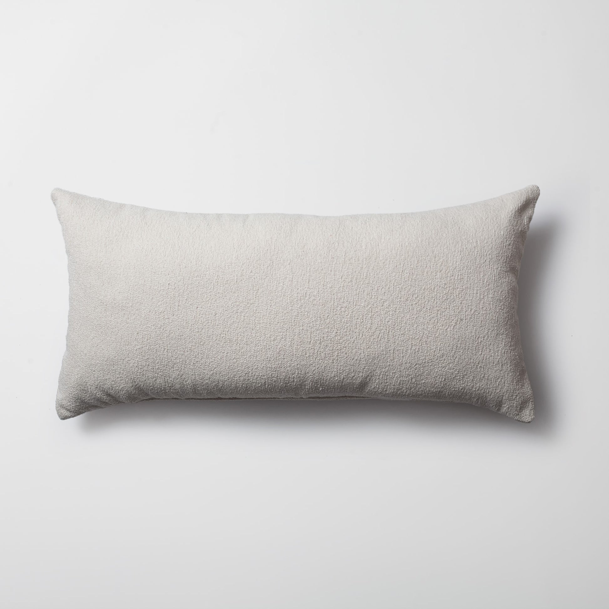 Julia | White Boucle Textured Solid Long Lumbar 14"x28" Throw Pillow Cover