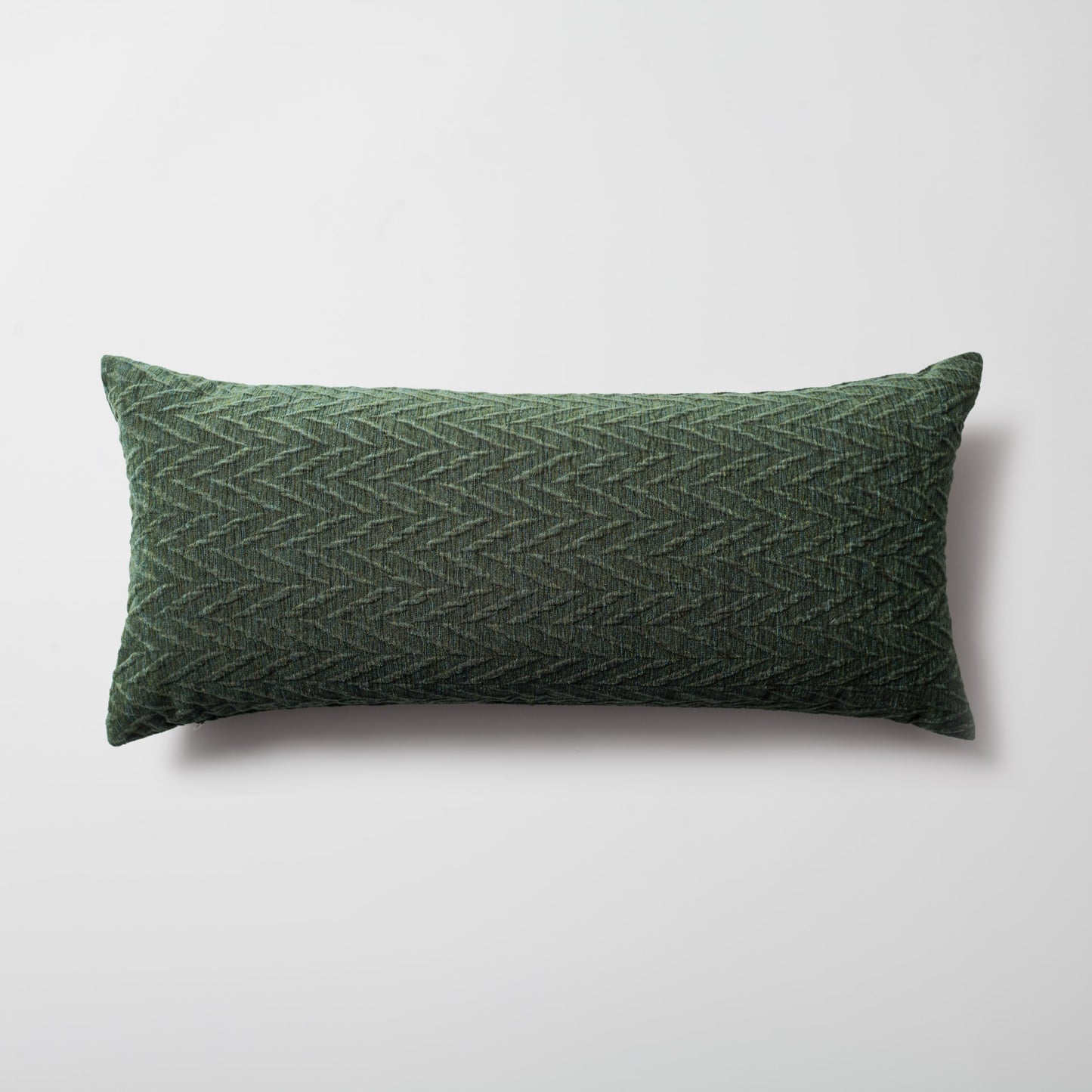 Cello | Green Textured Chevron Long Lumbar 14"x28" Throw Pillow Cover