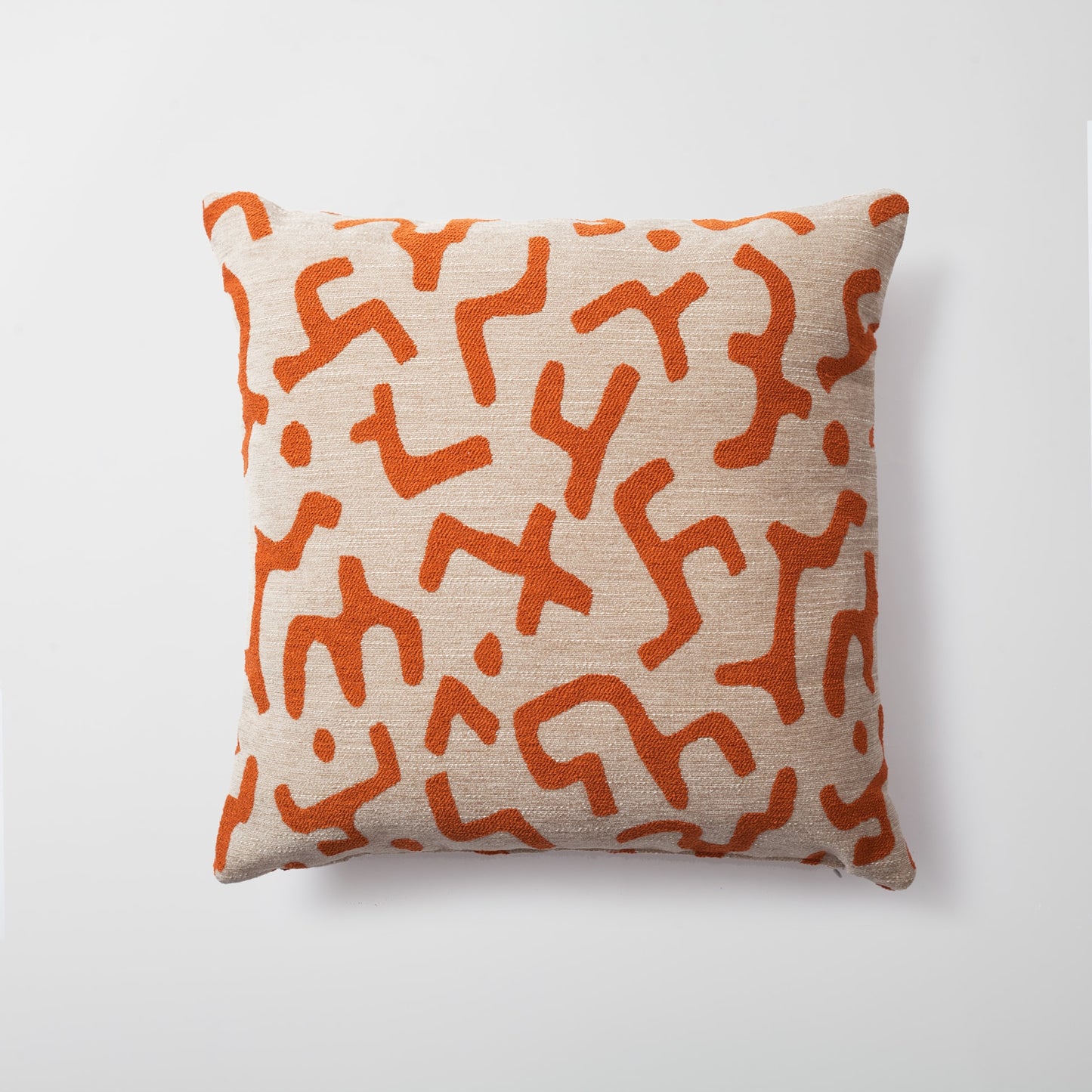Nandos | Burnt Orange Mud Cloth Design Boucle Textured Square 20''x20'' Throw Pillow Cover
