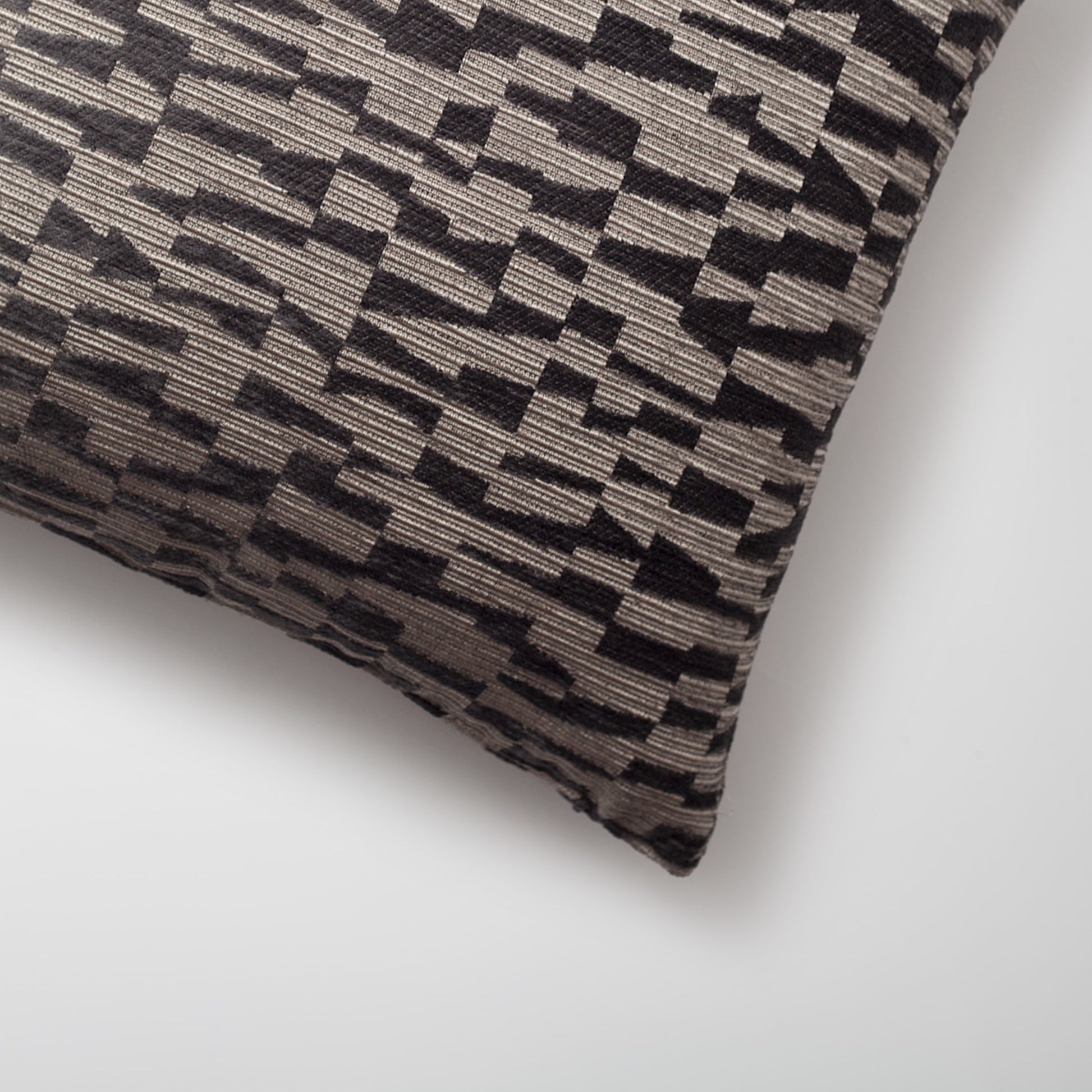 Bistro | Dark Gray Geometric Patterned Velvet Textured Square 18"x18'' Throw Pillow Cover