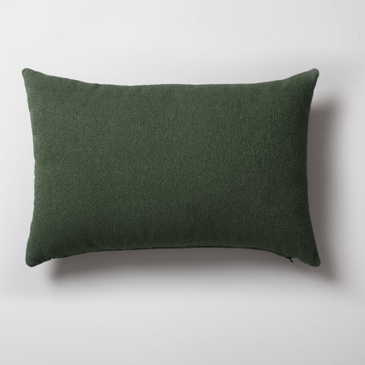 Julia | Green Boucle Textured Solid Lumbar 16''x24'' Throw Pillow Cover