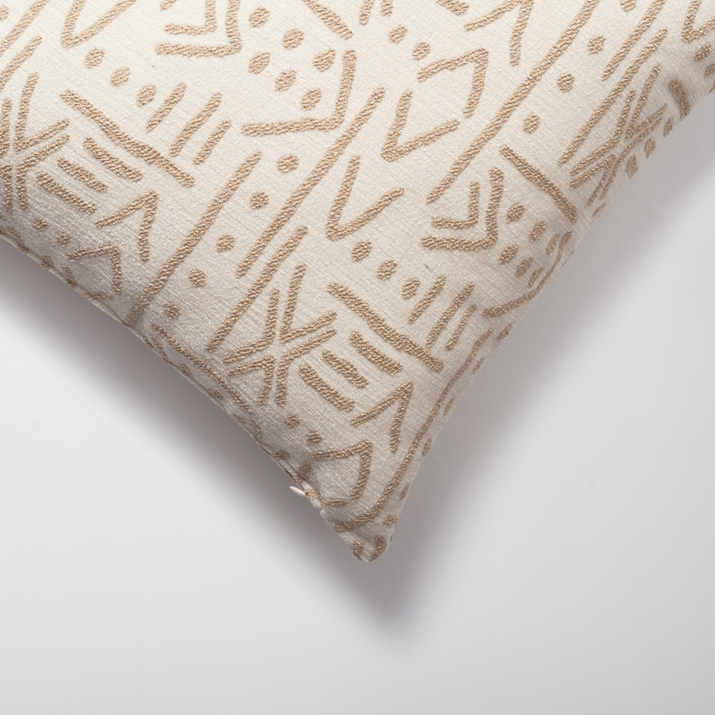 Icon | Beige Ethnic Tribal Boucle Woven Square 18''x18'' Throw Pillow Cover