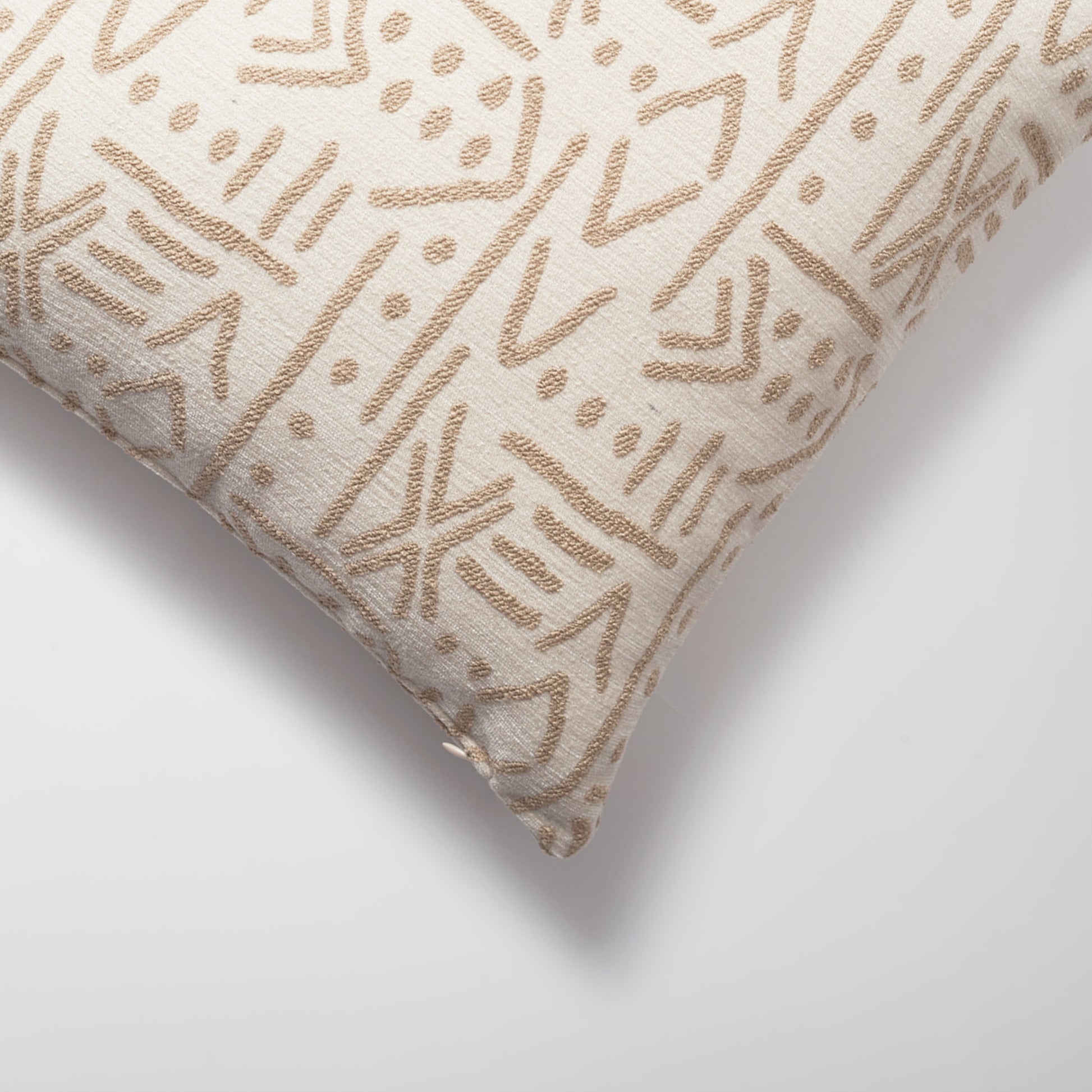 Icon | Beige Ethnic Tribal Boucle Woven Square 18''x18'' Throw Pillow Cover