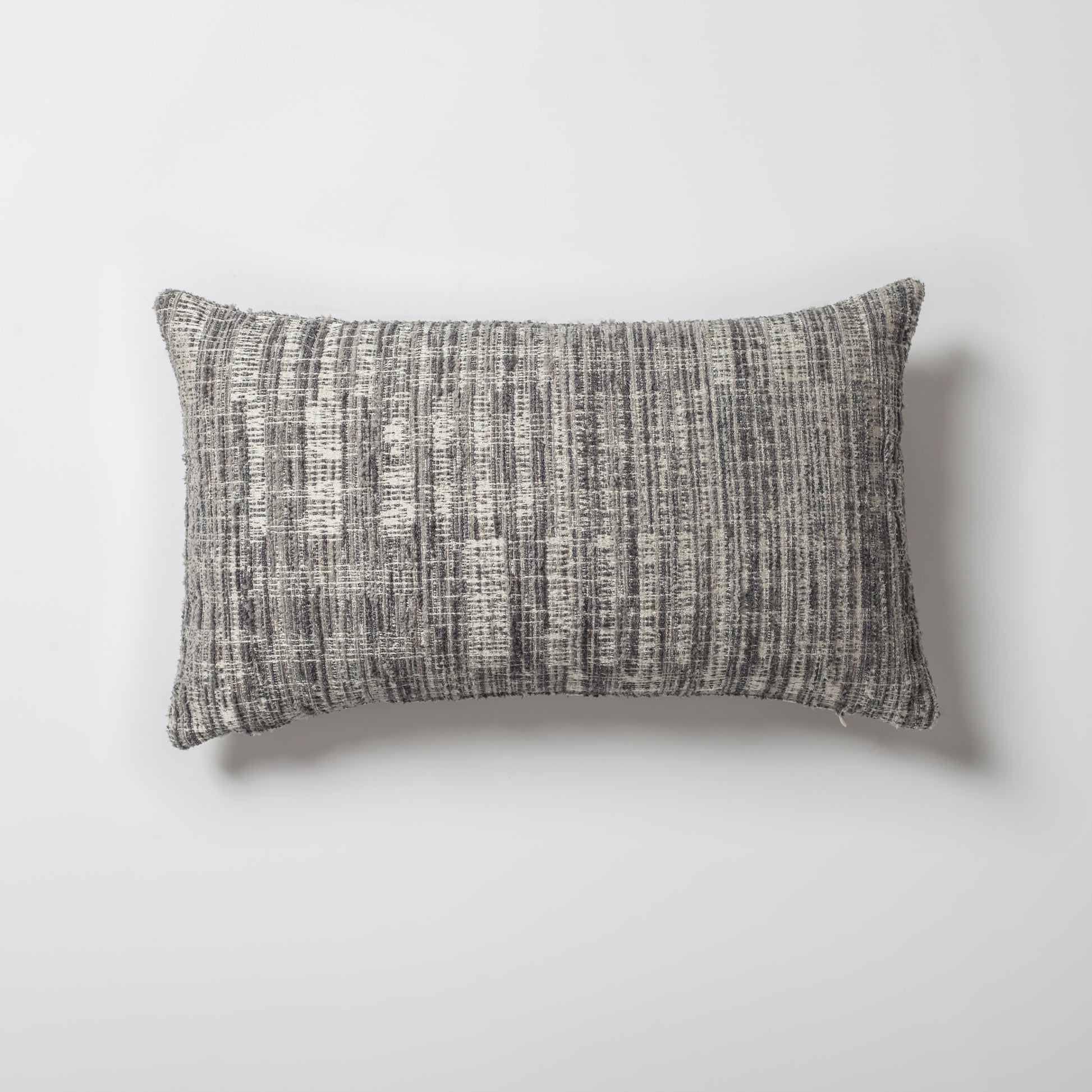 Tweed | Gray Heathered Woven Textured Plain Lumbar 12"x20'' Throw Pillow Cover