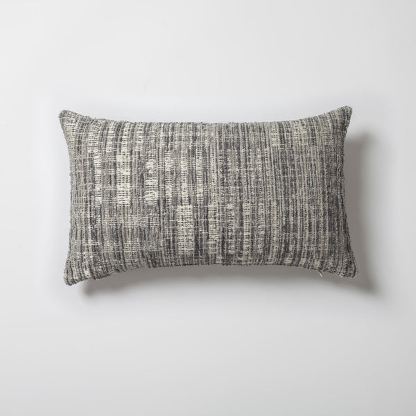 Gray heathered woven textured plain throw pillow cover 12"x20"