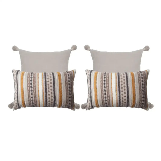 Nomad & Loom | Set of 4 | Orange Bed Decor Throw Pillow Covers