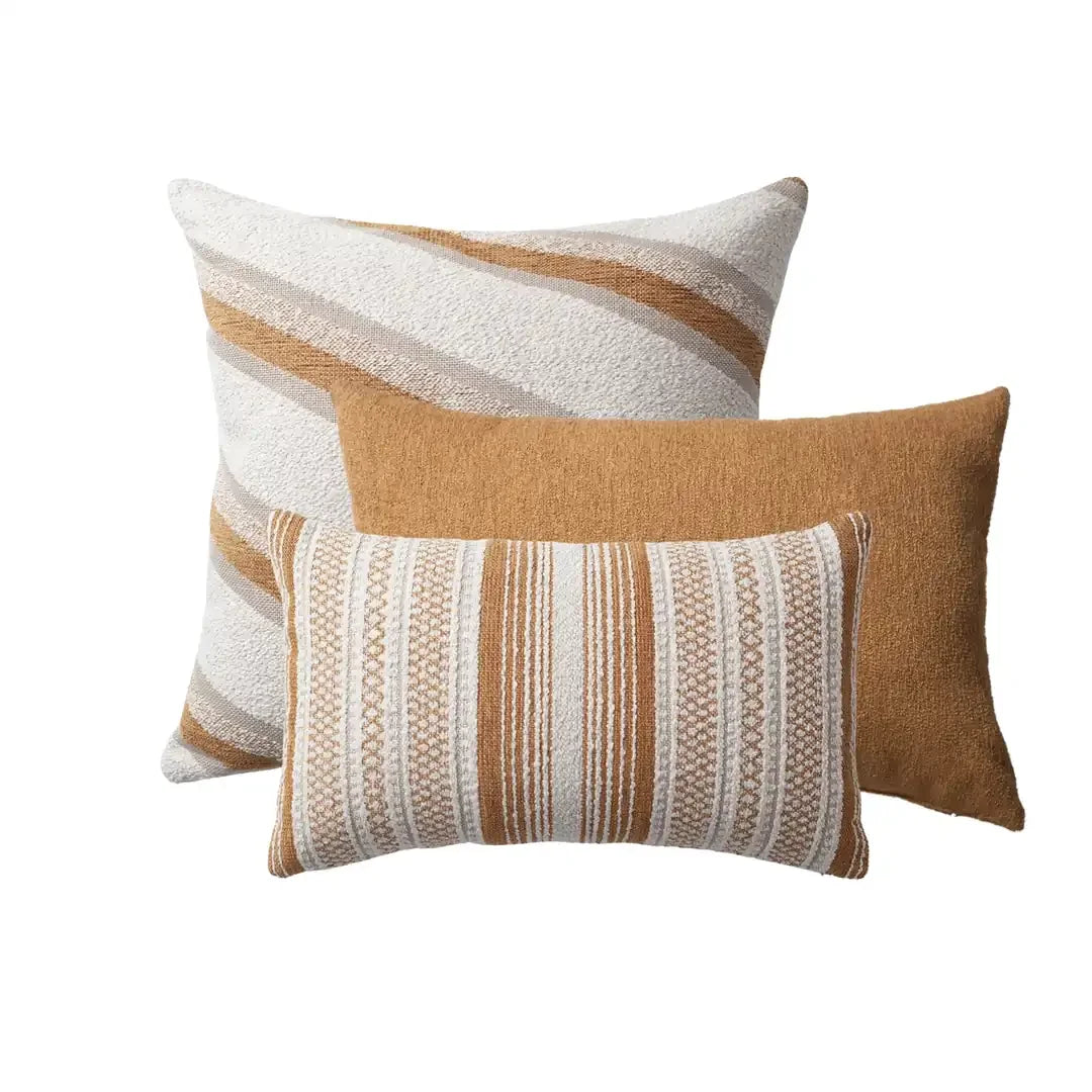 Oblique & Gobi | Set of 3 | Mustard Yellow Throw Pillow Covers
