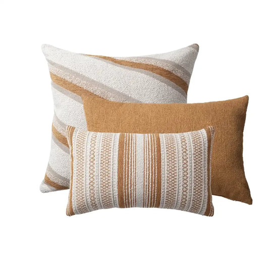 Oblique & Gobi | Set of 3 | Mustard Yellow Throw Pillow Covers