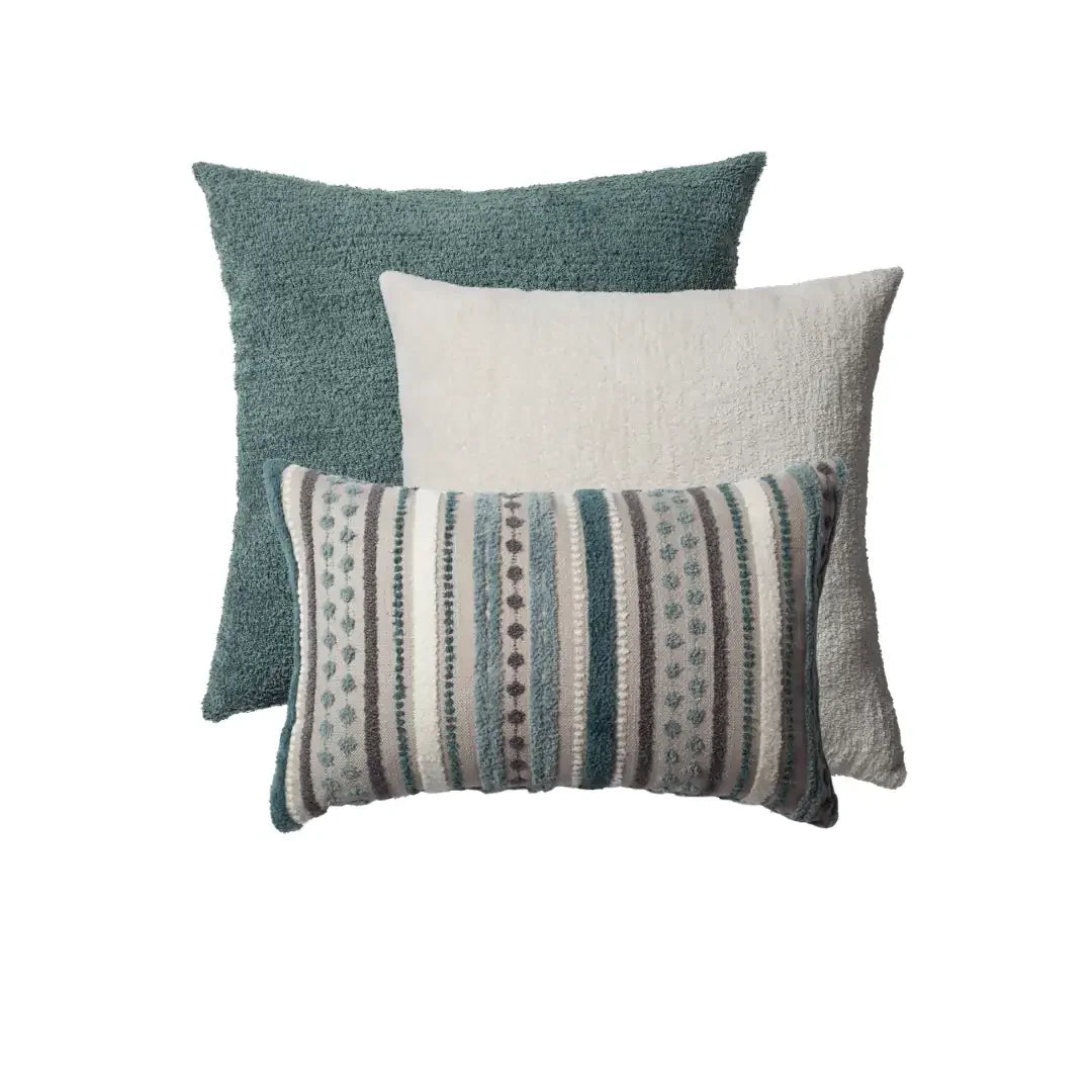 Nomad & Cozy | Set of 3 | Teal Blue Throw Pillow Covers