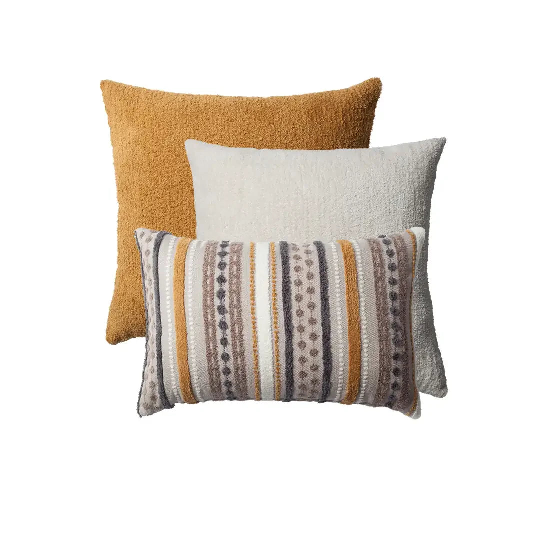 Nomad & Cozy | Set of 3 | Mustard Yellow Throw Pillow Covers