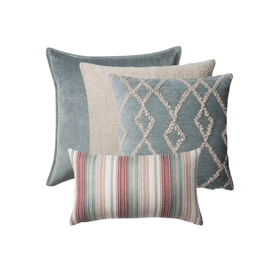 Rodos | Set of 4 | Blue Throw Pillow Covers